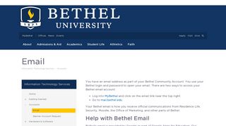 Email Help and Support Services | Bethel University | Bethel University