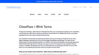 ClassPass + Blink Terms - The Warm Up
