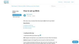 How to set up Blink – Blink Support