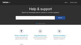 TalkTalk TV Support
