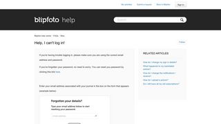 Help, I can't log in! – Blipfoto help centre