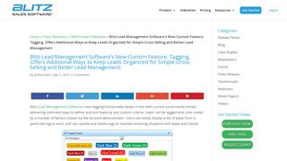 Blitz Lead Management Software's New Custom Feature, Tagging ...