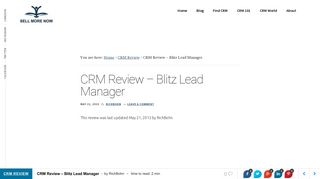 CRM Review - Blitz Lead Manager - SellMoreNow
