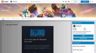 Long Login Queues? : Blizzard - Reddit