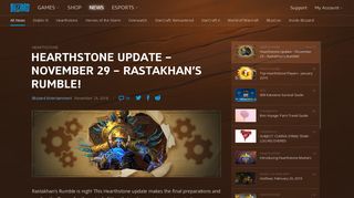 Hearthstone Update – November 29 – Rastakhan's ... - Blizzard News
