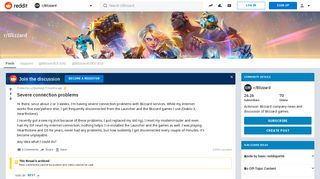 Severe connection problems : Blizzard - Reddit