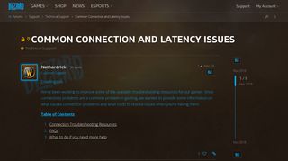 Common Connection and Latency Issues - Technical Support - World ...