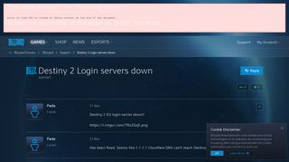 Destiny 2 Login servers down - Blizzard Forums