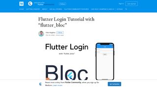 Flutter Login Tutorial with “flutter_bloc” – Flutter Community – Medium