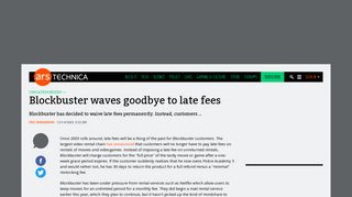 Blockbuster waves goodbye to late fees | Ars Technica