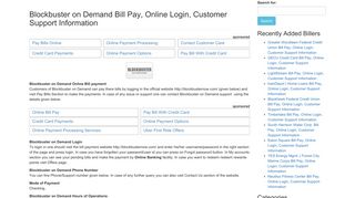 Blockbuster on Demand Bill Pay, Online Login, Customer Support ...