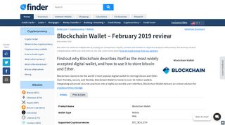 Blockchain Wallet review 2019 | Features & fees | finder.com