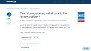 Can I downgrade my wallet back to the legacy platform? – Blockchain ...