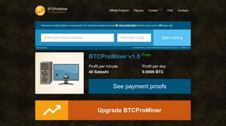 BTCProMiner - Bitcoin mining. Earn Bitcoin for free.