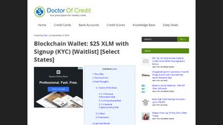 Blockchain Wallet: $25 XLM with Signup (KYC) [Waitlist] [Select States ...