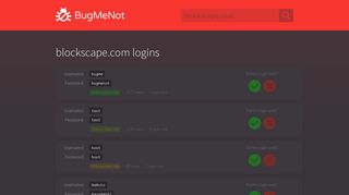 blockscape.com passwords - BugMeNot