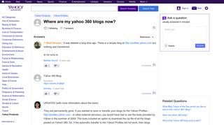 where are my yahoo 360 blogs now? | Yahoo Answers