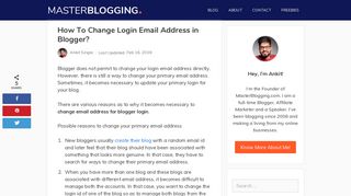 How To Change Login Email Address in Blogger? - Master Blogging