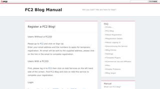 Register a FC2 Blog! - FC2 Blog Manual
