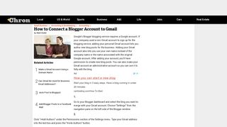 How to Connect a Blogger Account to Gmail | Chron.com