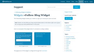 Follow Blog Widget — Support — WordPress.com