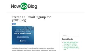 Create an Email Signup for your Blog | Now Go Blog
