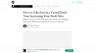 How to Take Part in a Virtual Book Tour Increasing Your Book Sales