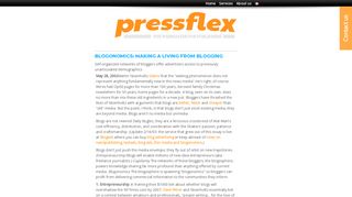 Blogonomics: making a living from blogging - Pressflex.com - The ...