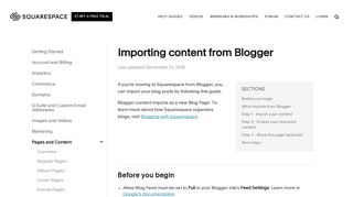 Importing content from Blogger – Squarespace Help