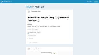 Hotmail — Blogs, Pictures, and more on WordPress - WordPress.com