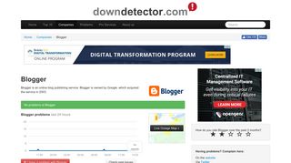 Blogger down? Current status and problems | Downdetector