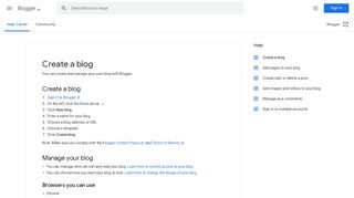 Create a blog - Blogger Help - Google Support