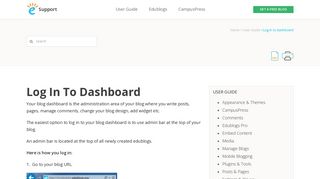 Log in to dashboard – Edublogs Help and Support