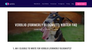 Verblio (Formerly BlogMutt) Writer FAQ | Verblio