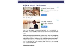 BlogMutt: Blogging Jobs for Writers - Freedom With Writing