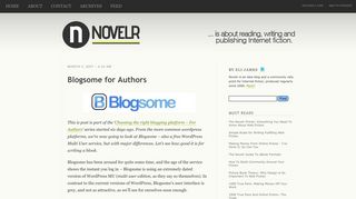Blogsome for Authors – Novelr