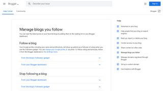 Manage blogs you follow - Blogger Help - Google Support