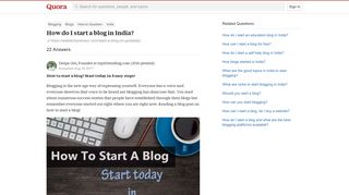 How to start a blog in India - Quora
