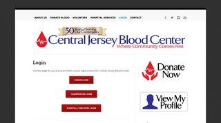 Login - Central Jersey Blood Center
