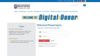 Gulf Coast Regional Blood Center - Donor Portal