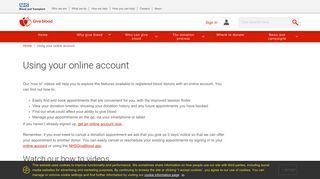 Using your online account - NHS Blood Donation - Give Blood