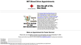 MIT Blood Drive Appointments