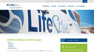 LifeServe Blood Center Login