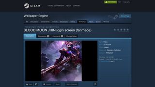Steam Workshop :: BLOOD MOON JHIN login screen (fanmade)
