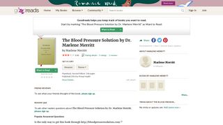 The Blood Pressure Solution by Dr. Marlene Merritt by Marlene Merritt