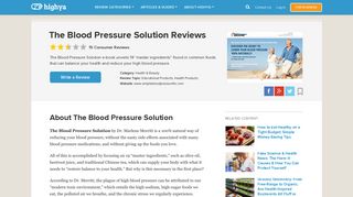 The Blood Pressure Solution Reviews - Is it a Scam or Legit? - HighYa