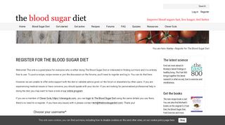 Register for The Blood Sugar Diet