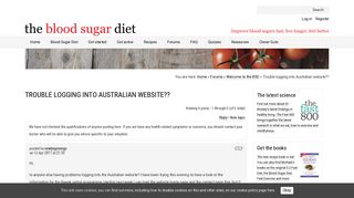 Trouble logging into Australian website?? - The Blood Sugar Diet ...