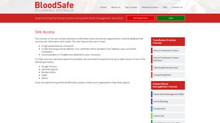 Site Access | BloodSafe eLearning Australia
