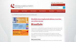 BloodSafe eLearning Australia delivers more than one million courses ...